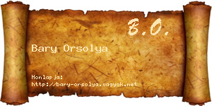 Bary Orsolya névjegykártya