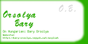 orsolya bary business card